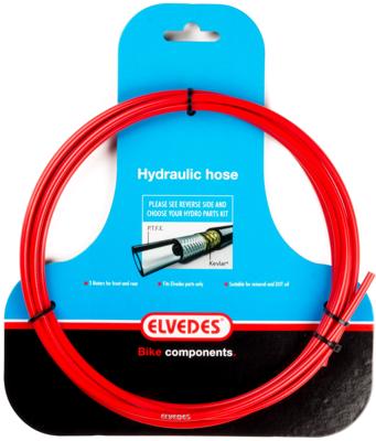 Hydraulische leiding Elvedes met PTFE voering en kevlar protectie - rood (3 meter op kaart)