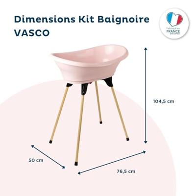 THERMOBABY TUB KIT VASCO Poederroze: bad + pootjes + afvoerslang