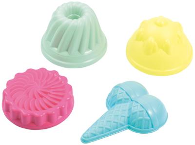 Ecoiffier Ijs en cupcakes zandvormen, 4st.