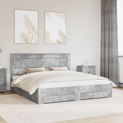 Bedframe met lade met hoofdeinde met opslag Bewerkt hout