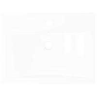 VidaXL Wastafel met kraangat rechthoekig 60x46 cm keramiek wit - thumbnail