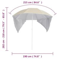 Strandparasol met zijwanden 215 cm zandkleurig - thumbnail