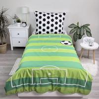 Voetbal Dekbedovertrek veld - Eenpersoons - 140 x 200 cm - Groen - thumbnail