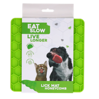 Eat Slow Live Longer Lick Mat Honeycomb Groen - thumbnail