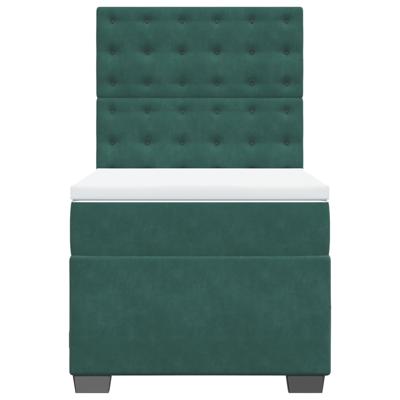 Boxspring met matras fluweel donkergroen 200x200 cm - thumbnail