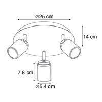 QAZQA Moderne badkamer spot zwart 3-lichts IP44 - Ducha - thumbnail