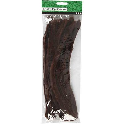 Creativ Company Chenille, l: 30 cm, dikte 15 mm, bruin, 15 stuk/ 1 doos - thumbnail