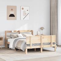 Bedframe met hoofdbord massief grenenhout 120x190 cm - thumbnail