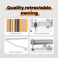 VidaXL Inklapbaar zonnescherm multikleur 350 x 250 cm stof - thumbnail