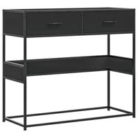 Wandtafel 90x35x80 cm bewerkt hout zwart - thumbnail