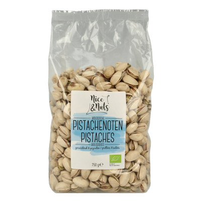 Nice & Nuts Pistache geroosterd en gezouten bio 750 Gram