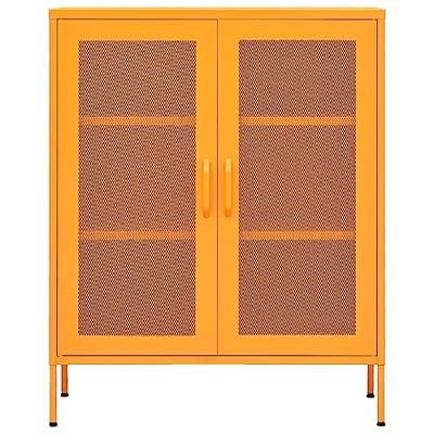 VidaXL Opbergkast mosterdgeel 80x35x101,5 cm staal VidaXL Opbergkast mosterdgeel 80x35x101,5 cm staal