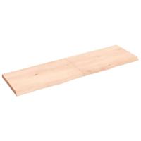 VidaXL Wastafelblad 140x40x(2-4) cm onbehandeld massief hout - thumbnail