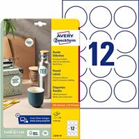 Avery Zweckform ronde etiketten, diameter 60 mm, wit, permanent klevend, 120 etiketten, 10 vellen - thumbnail