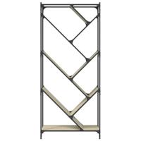 Boekenkast 79x30x180 cm bewerkt hout en metaal sonoma eiken - thumbnail