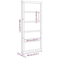 Schuifdeur Wit 80 x 208 cm Massief grenenhout - thumbnail