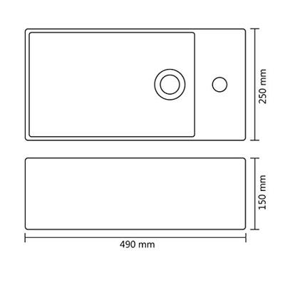 VidaXL Wastafel met overloop 49x25x15 cm keramiek zilverkleurig