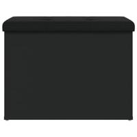 Opbergbankje 62x42x45 cm bewerkt hout zwart - thumbnail
