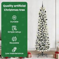 Kunstkerstboom met 300 LED Wit 240 cm PVC en Metaal en Plastic - thumbnail