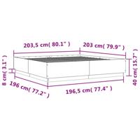 Bedframe massief hout wit 200x200 cm - thumbnail