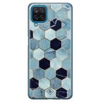 Samsung Galaxy A12 siliconen hoesje - Blue cubes - thumbnail