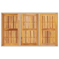 Tuintafel 150x90x75 cm poly rattan en massief acaciahout beige - thumbnail