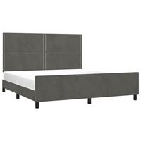 Bedframe zonder matras 160x200 cm fluweel donkergrijs - thumbnail