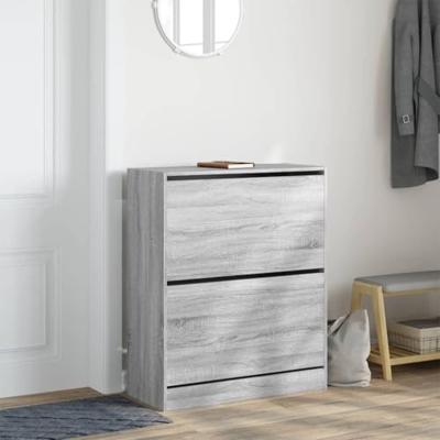 VidaXL Schoenenkast 80x34x96,5 cm bewerkt hout grijs sonoma eikenkleur