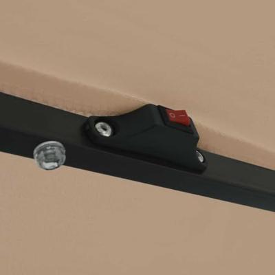 Parasol met LED-verlichting Ø395x245 cm taupe