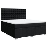 Boxspring met matras stof zwart 180x200 cm - thumbnail