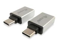 Equip 133473 usb adapter, usb type c -> usb type a, male/female, silver - thumbnail