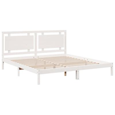 Bedframe extra lang zonder matras massief hout wit 200x210 cm