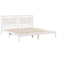 Bedframe extra lang zonder matras massief hout wit 200x210 cm - thumbnail