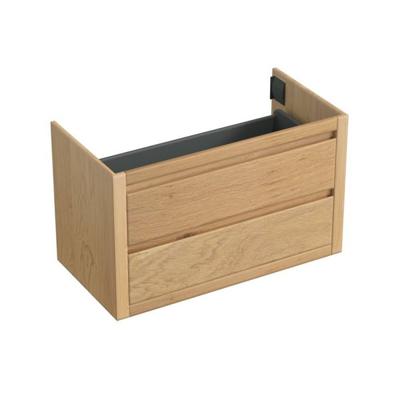 Forzalaqua Gela Onderkast 100x51x50cm met 2 Lades Greeploos Smoke Massief Eiken Forzalaqua Gela Onderkast 100x51x50cm met 2 Lades Greeploos Smoke Massief Eiken