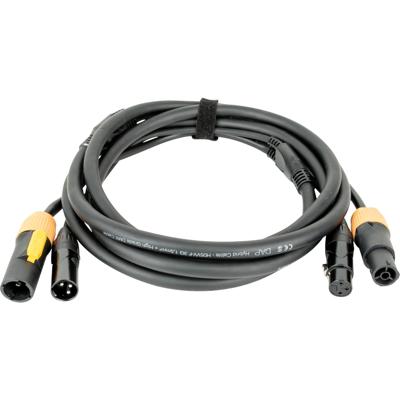 DAP FP22 Pro Power True & 3p XLR stroom & DMX combikabel 3m