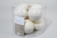 8 kerstballen wolwit emaille 70 mm KSD - Ksd - thumbnail