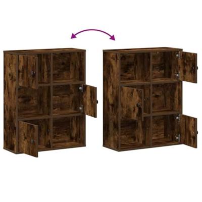 Boekenkast 60x24x76,5 cm bewerkt hout gerookt eikenkleurig