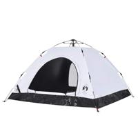 VidaXL Tent 5-persoons snelontgrendeling verduisterende stof wit - thumbnail