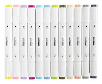 Creativ Company Tekenstift, lijndikte 1+8 mm, pastelkleuren, 12 stuk/ 1 doos - thumbnail