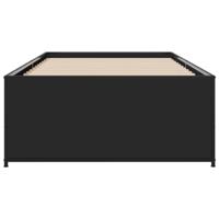 Bedframe bewerkt hout en metaal zwart 75x190 cm - thumbnail