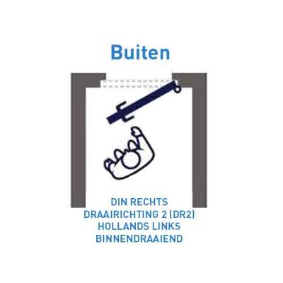 Yale 635.60 oplegslot met vaste buitencilinder doornmaat 60 mm - draairichting 2 = DIN Rs