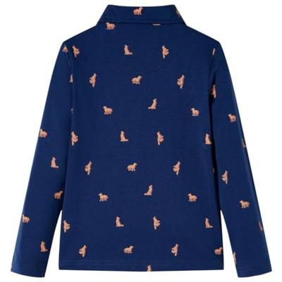 Kindershirt hondenprint 128 marineblauw Kindershirt hondenprint 128 marineblauw