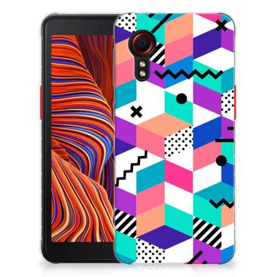 Samsung Galaxy Xcover 5 | TPU Hoesje | Blokken Kleurrijk Samsung Galaxy Xcover 5 | TPU Hoesje | Blokken Kleurrijk