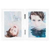 VidaXL Fotolijst tweeluik 2x(13x18 cm) wit - thumbnail