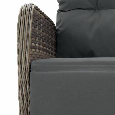 7-delige Tuinset met kussens poly rattan grijs - thumbnail