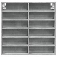 Vitrinekast 60x8,5x58 cm bewerkt hout betongrijs - thumbnail