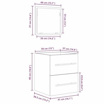 Badkamer Kast met lade Oude hout 41 x 38.5 x 48 cm Bewerkt hout Badkamer Kast met lade Oude hout 41 x 38.5 x 48 cm Bewerkt hout