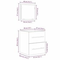 Badkamer Kast Ambachtelijk eiken 41 x 38.5 x 48 cm Bewerkt hout - thumbnail