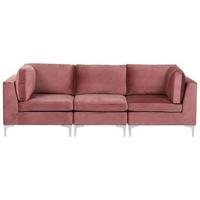 Beliani - EVJA - Hoekbank - Roze - Fluweel - thumbnail