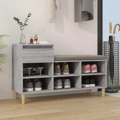 Schoenenkast 102x36x60 cm bewerkt hout sonoma grijs